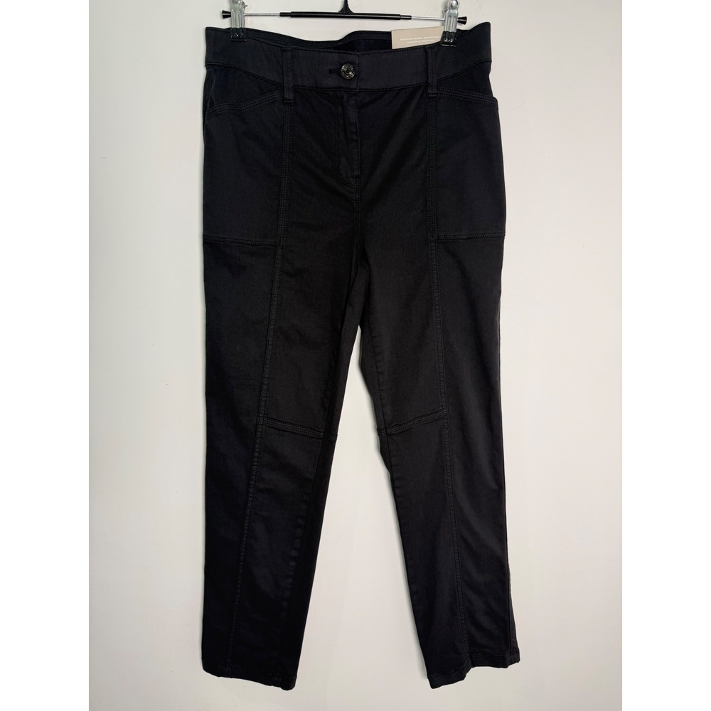 Chico's Secret Stretch Casual Black Straight Leg Pants Womens US 4 Regular NWT